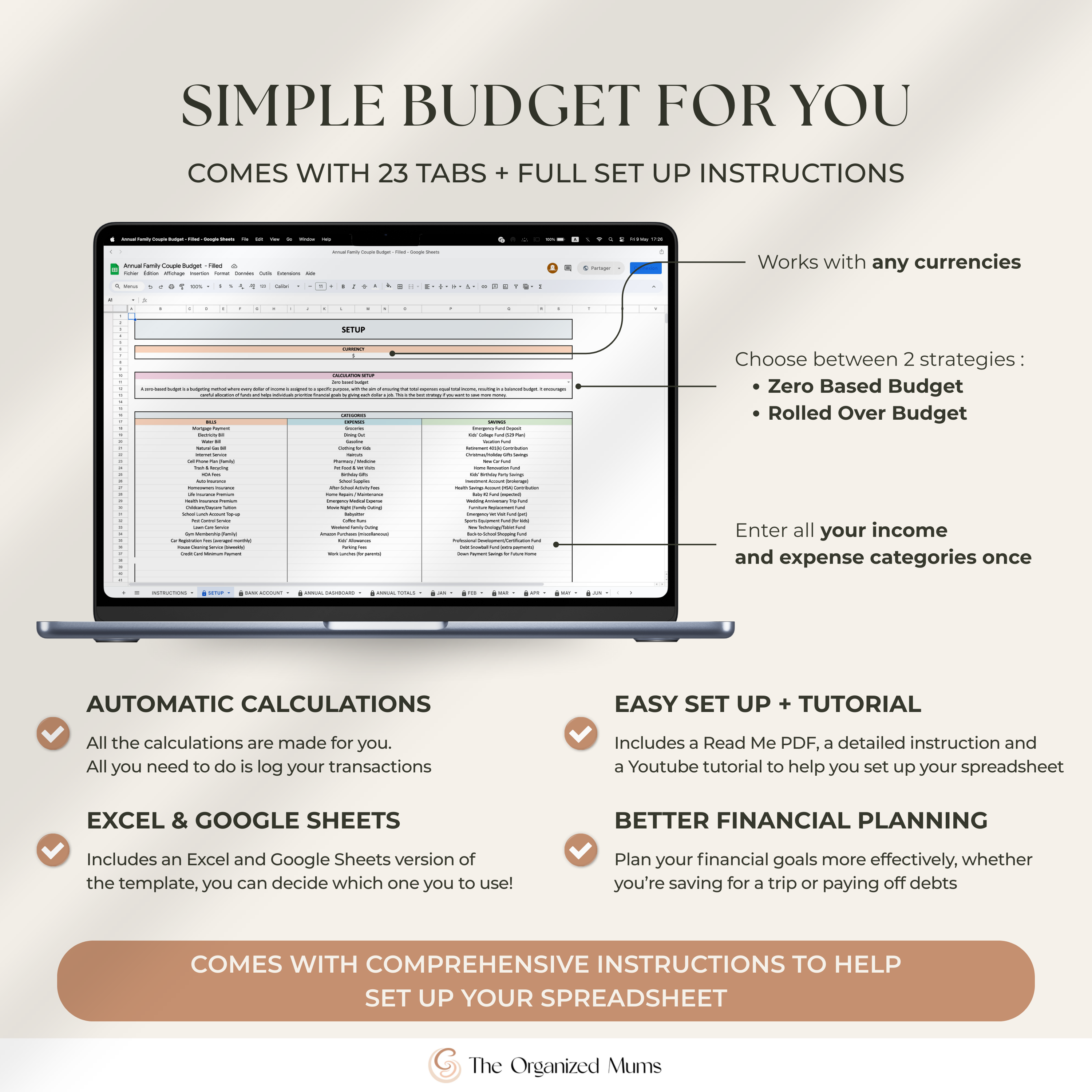 Annual Family Couple budget